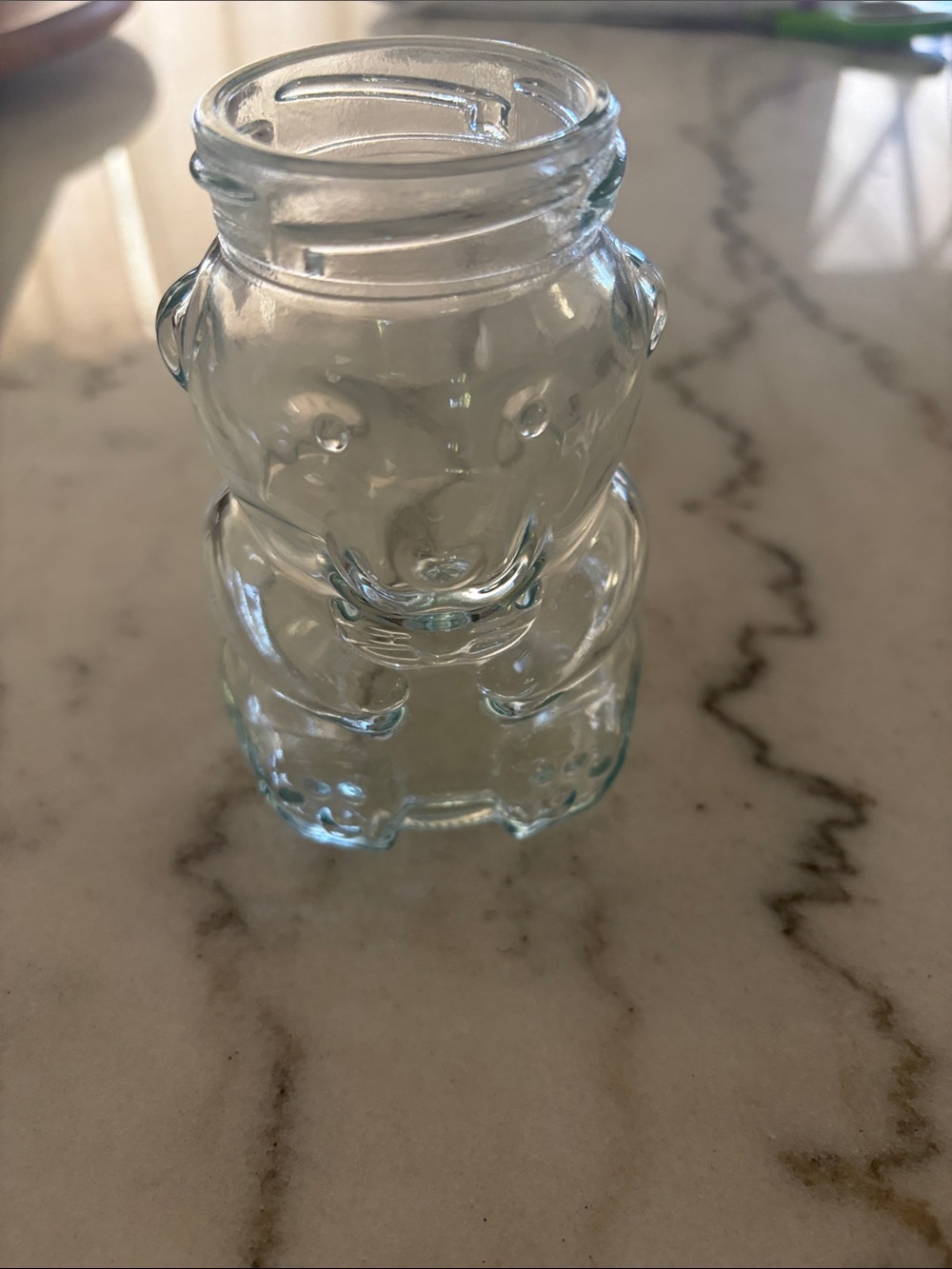 Clear Glass Honey Bear Jar - Decorative Home Accent